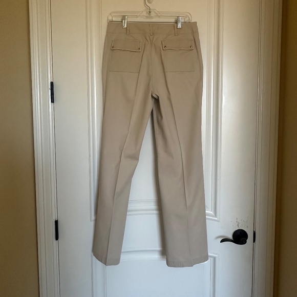 Ann Taylor Tan Striped Straight-Leg Pants – Size 8 - Picture 2 of 10